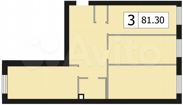 3-к. квартира, 81,3 м², 3/4 эт.