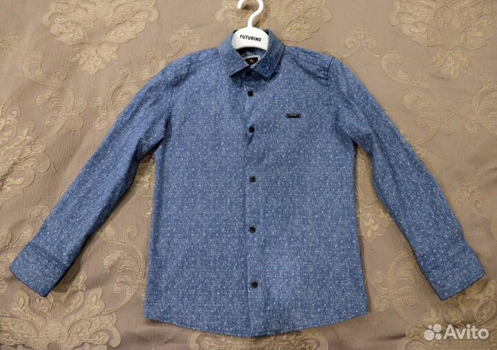 Рубашка синяя 122