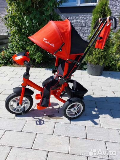 Велосипед детский 3х колёсный с ручкой для родител