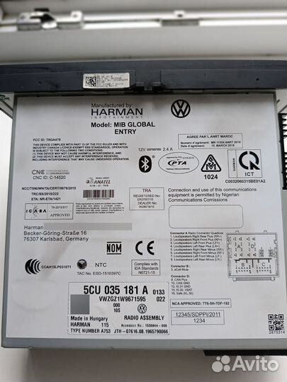 Штатная магнитола на фольцваген polo