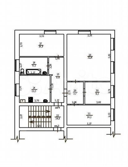 4-к. квартира, 106,6 м², 2/2 эт.