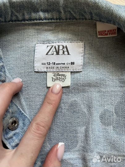 Джинсовая куртка zara для девочки размер 86