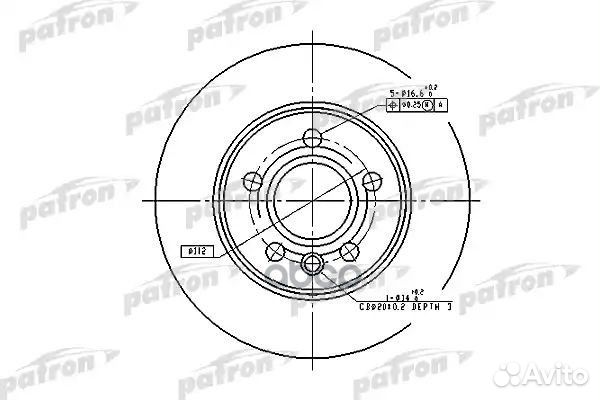 Диск тормозной задний VAG/Patron/ PBD4047 patron