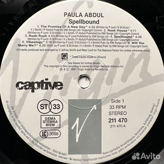 Paula Abdul – Spellbound (Германия 1991г.)