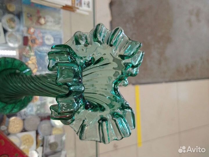 Ваза цветное стекло СССР Винтаж