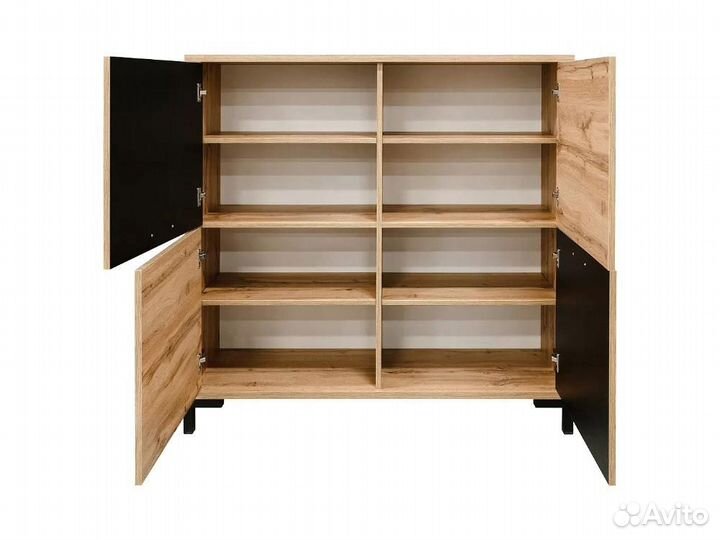 Тумба блэквуд, Дуб Вотан + чёрный, П556.05