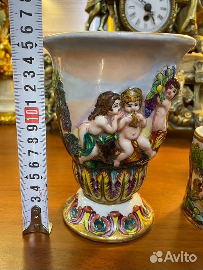 Парные вазы. Фаянс. Италия