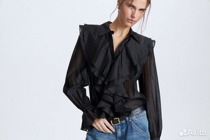 Блуза Lime из лиоцелла с воланами новая