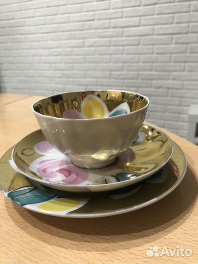 Чайное трио Дулево