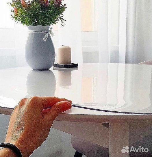 Гибкое мягкое стекло на стол круги овалы