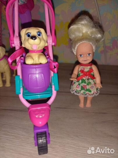 Кукла Барби прогулка с щенками оригинал