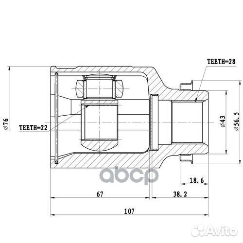 ШРУС KIA shuma LL 2009- внутр. Z87807R Zikmar