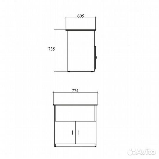 Тумба для оргтехники Монолит тм30.14, 774*605*735