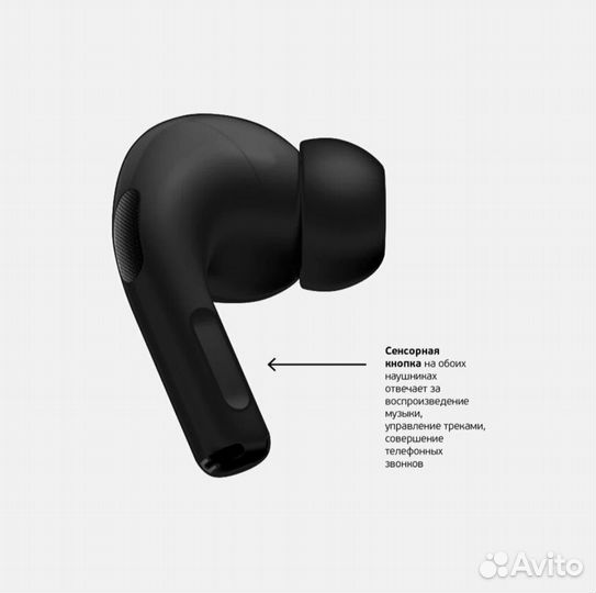 Чёрные Airpods PRO 2 с шумоподавлением ANC и без
