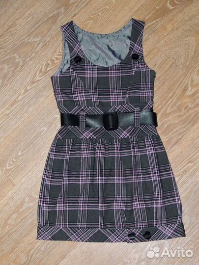 Школьный сарафан+блузка 128р