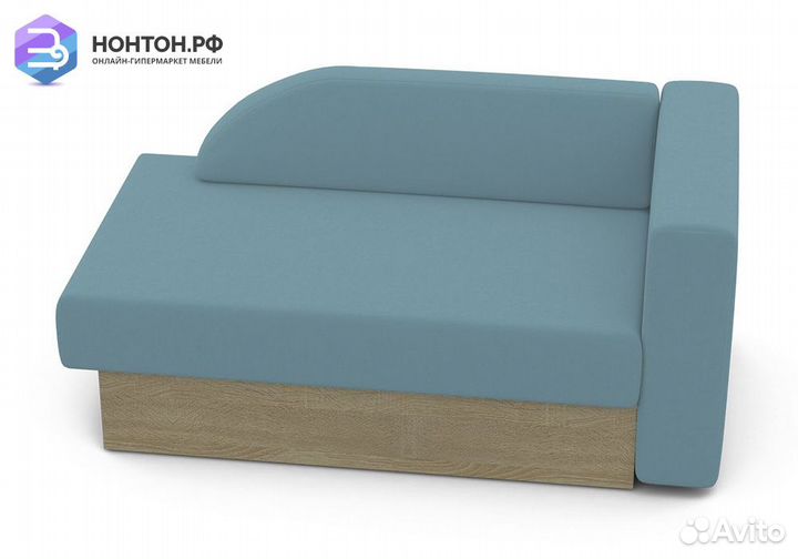 Диван еврокнижка №2 дуб сонома / голубой