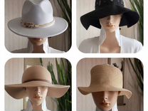 Шляпа, панама, шапка женская черная, кепка