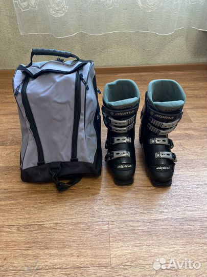 Горнолыжные ботинки женские 39 с чехлом