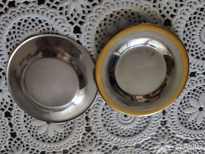 Блюдца цептер с позолоченным краем