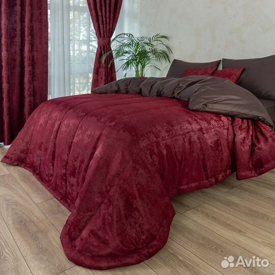 Покрывало мрамор софт Зарина гранат новое