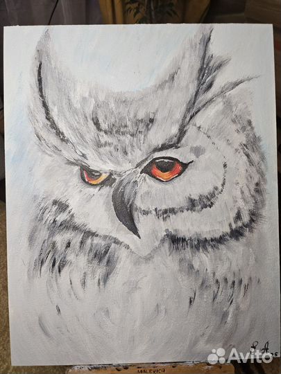 Картина маслом на холсте сова