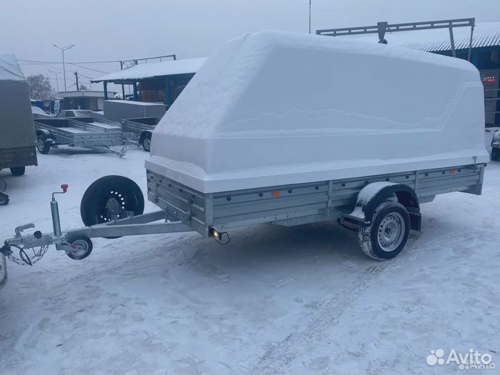 Прицеп усиленный с крышкой для снегохода