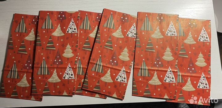 Подарочные крафтовые пакеты новый год