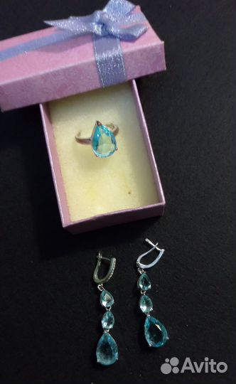 Винтажная бижутерия (кольцо и серьги)