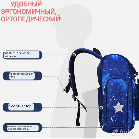 Школьный рюкзак ранец портфель Космос новые