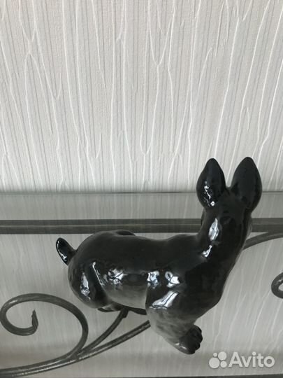 Статуэтка фарфоровая скотч-терьера лфз Винтаж