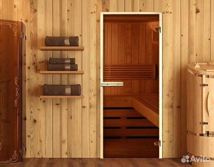 Дверь стеклянная в сауну