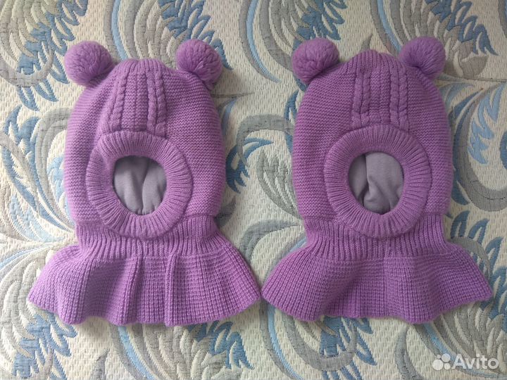 Шапка-шлем 44-46 для двойни