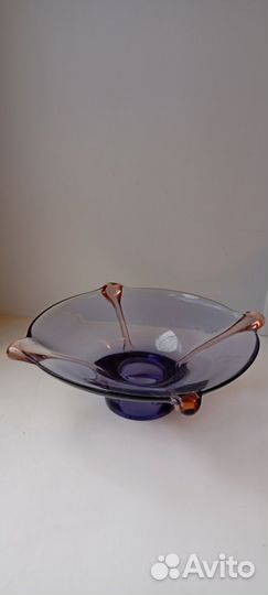 Ваза для фруктов цветное стекло