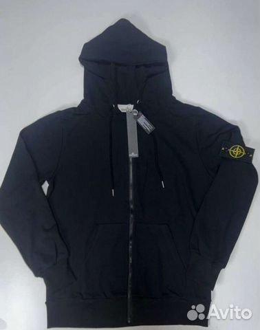 Зип худи stone island черная