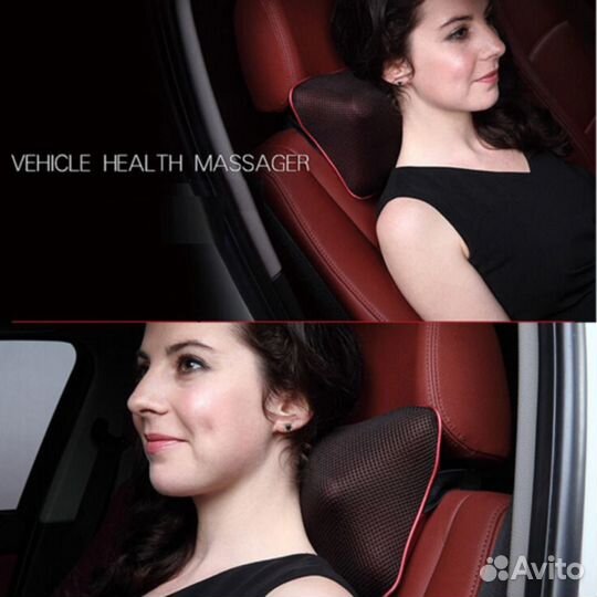 Массажная подушка с ик-прогревом для дома и авто