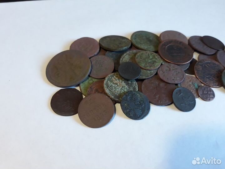 Царские оригинальные монеты на чистку, опыты 39 шт
