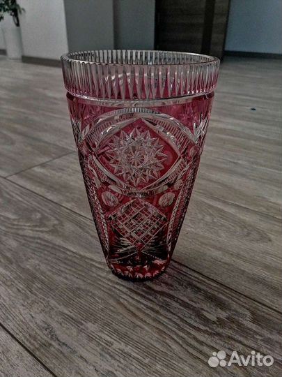 Хрустальная ваза, цветное стекло, гдр