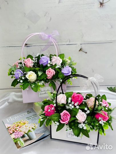 Розы из мыла, букеты