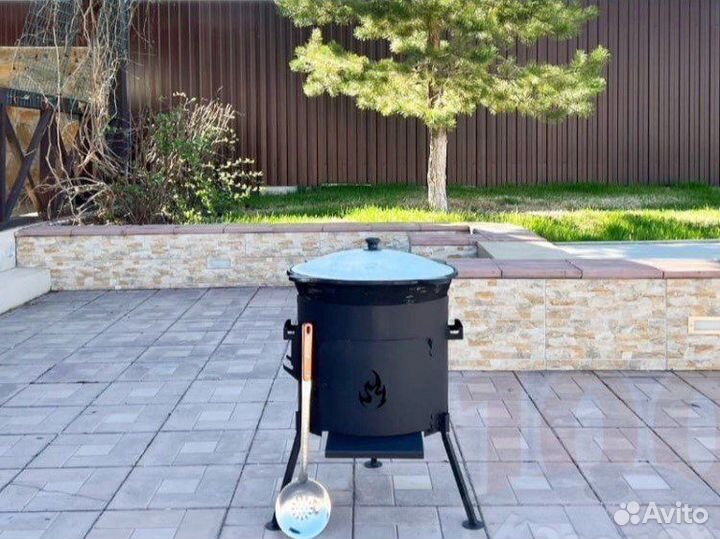 Казан печь под казан с трубой сталь 2-3 мм