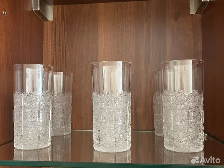 Хрусталтные стаканы 6 штук
