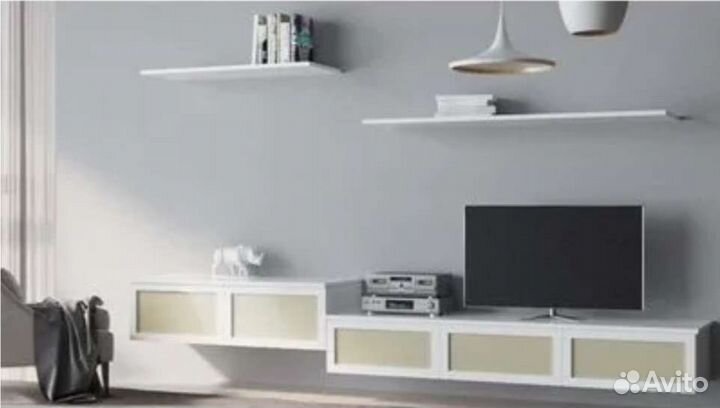 Новые навесные тумбы и полки (стенка, гостиная)