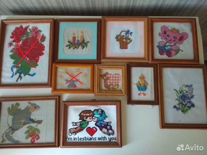 Подарок Вышивка в рамке Поделка в детсад