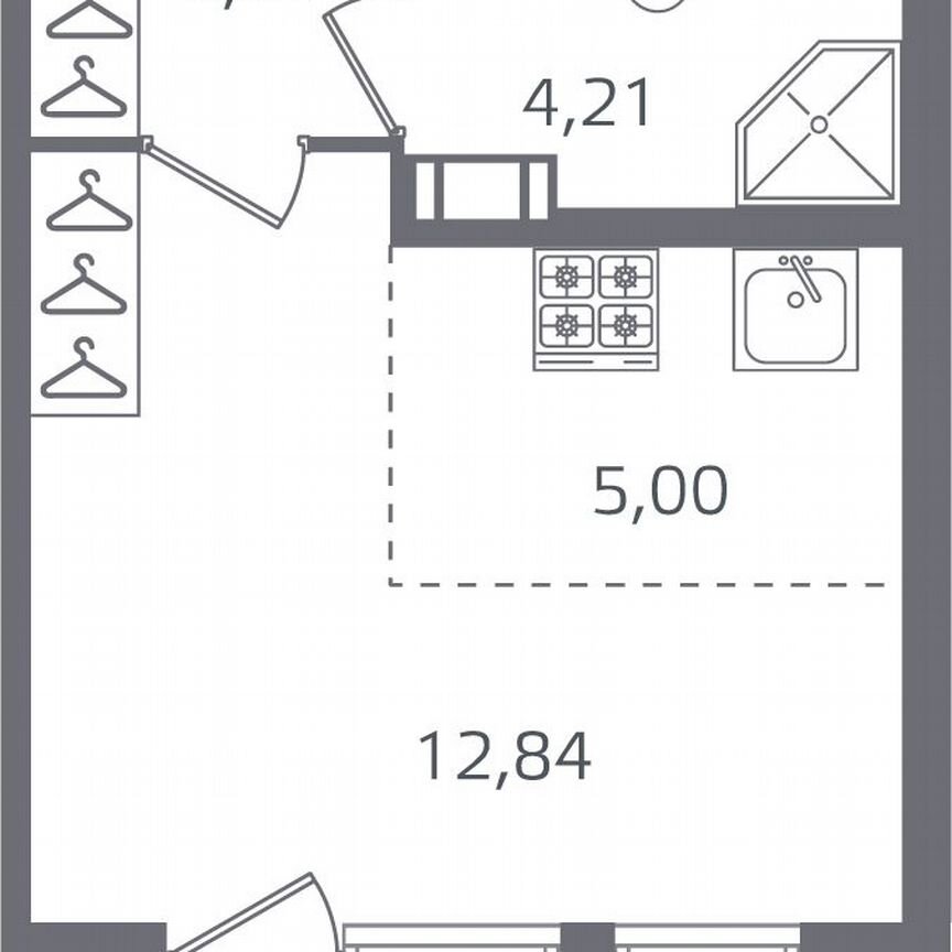 Квартира-студия, 27 м², 4/16 эт.