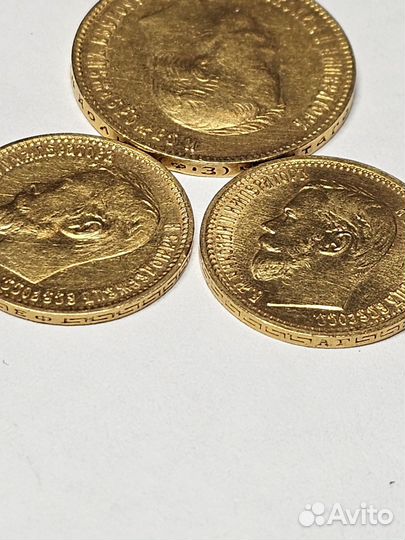 Золотые царские монеты. Николай 2. Оригинал