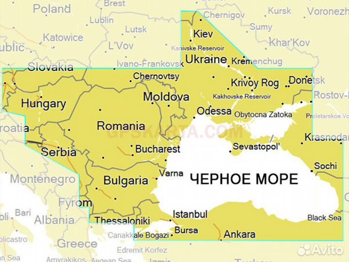 Черное и Азовское море карта глубин Garmin G3 2022