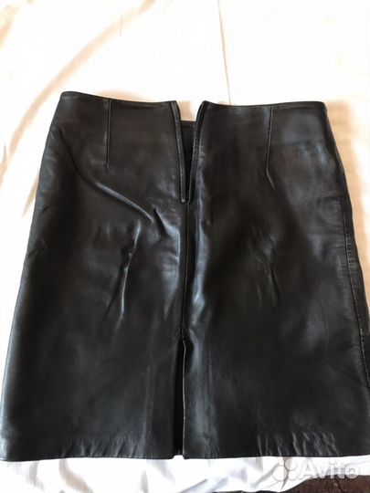 Кожаная натуральная юбка трапеция