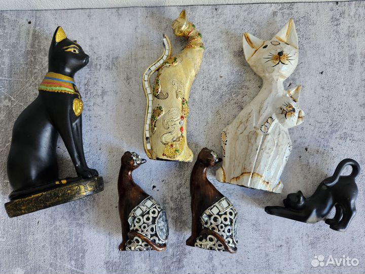 Фигурки кошек, набор 6 штук