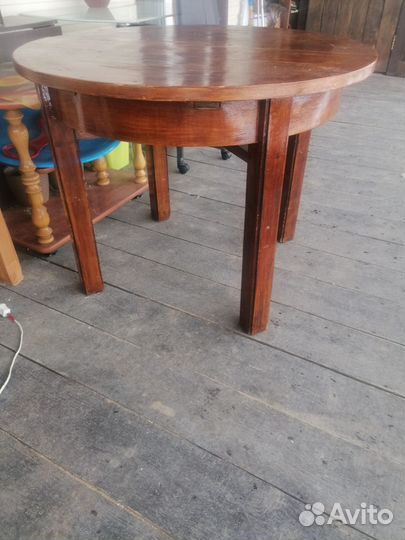 Стол деревянный круглый бу