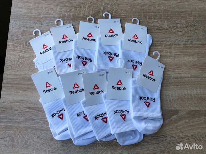 Носки женские Reebok. 10 пар. Белые