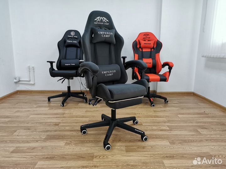 Кресло компьютерное игровое ткань велюр